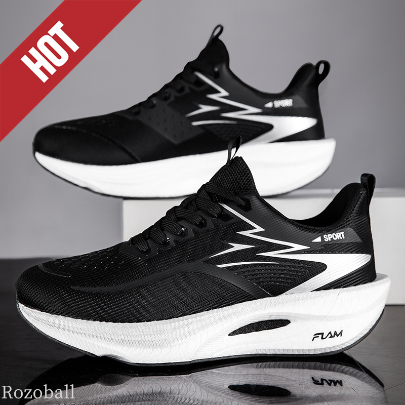 Breathable Mesh Athletic Shoes - ランニングシューズ カーボンボード エアクッション マラソン メンズ スポーツ