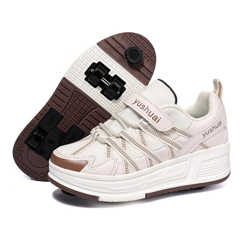 Sneakers - 女の子と男の子向けの、4輪で自動的に格納される、目立たないデザインの、歩行可能な学生用スケートボードシューズ。