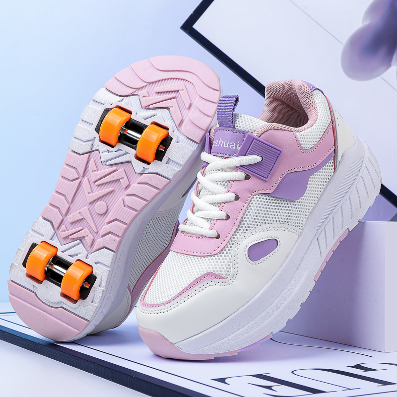 子供用ローラースケート、4輪、取り外し可能な車輪付きスニーカ - Women'S Shoes のレビューと価格