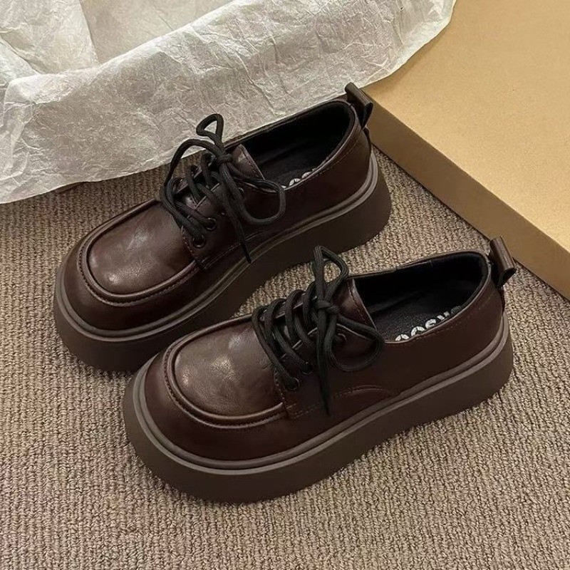 レディース ヴィンテージ ブラウン レースアップ プラットフ - Women'S Shoes のレビューと価格