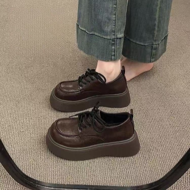 レディース ヴィンテージ ブラウン レースアップ プラットフ - Women'S Shoes のレビューと価格