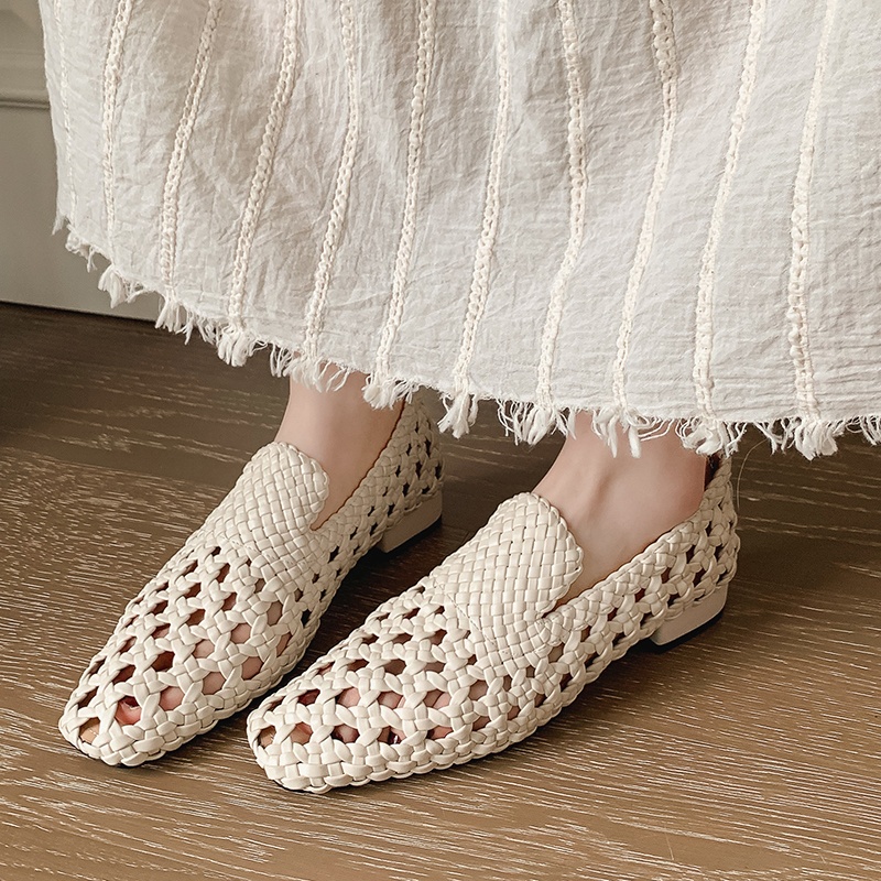2026 ファッションホット販売本革編み込みサンダル女性ロー - Heels のレビューと価格